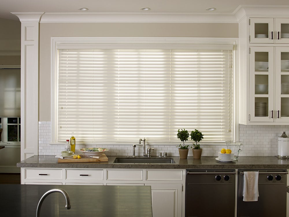 Wood Blinds in Kitchen